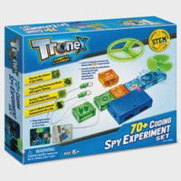 Tronex 70+ coding spy experiment set box with module diagrams and STEM label