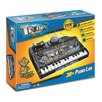 STEM piano lab building set box with keyboard and electronic components, 38+ features