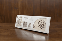 Mechanical wooden dynamometer model kit box with instruction diagrams