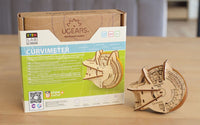 Ugears Curvimeter STEM Lab box with wooden measuring model on display