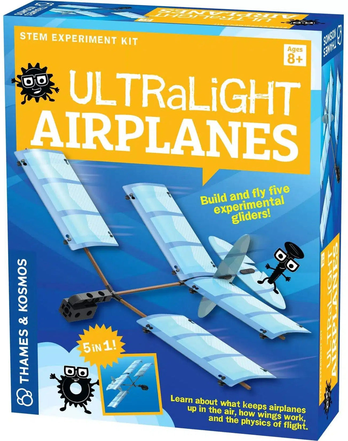 Ultralight Airplanes STEM experiment kit box with illustrated glider setup