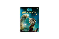 Usborne Beginners Astronomy hardcover book with space-themed blue cover and satellite
