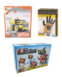 4 in 1 educational motorized robot kit box with dump truck and robot hand
