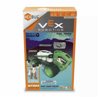 VEX Robotics fuel truck building kit box with HEXBUG branding and starter pieces