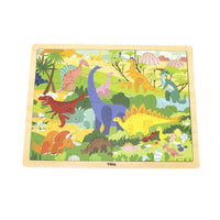 Viga dinosaur world jigsaw puzzle board with colorful dinosaur scene artwork