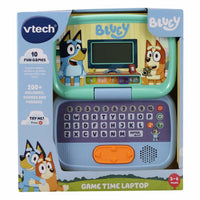 VTech Bluey Game Time Laptop box front showing screen and keyboard