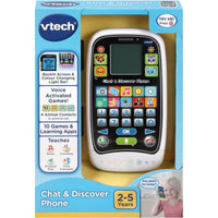 Learning phone in blue retail box with colorful screen and activity buttons