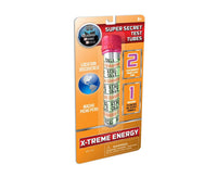 X-treme Energy test tube kit in orange box with red tubes