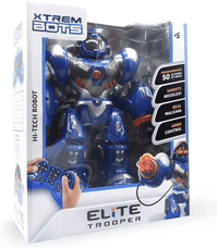 Blue and black RC robot retail box with Elite Trooper front graphic