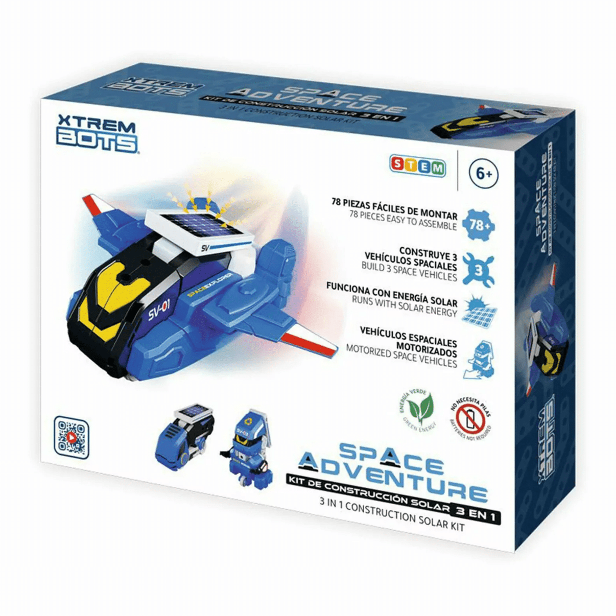 3-in-1 solar space construction kit box with build vehicles and solar panel