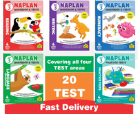 Year 3 NAPLAN workbook & tests cover set with four subject books