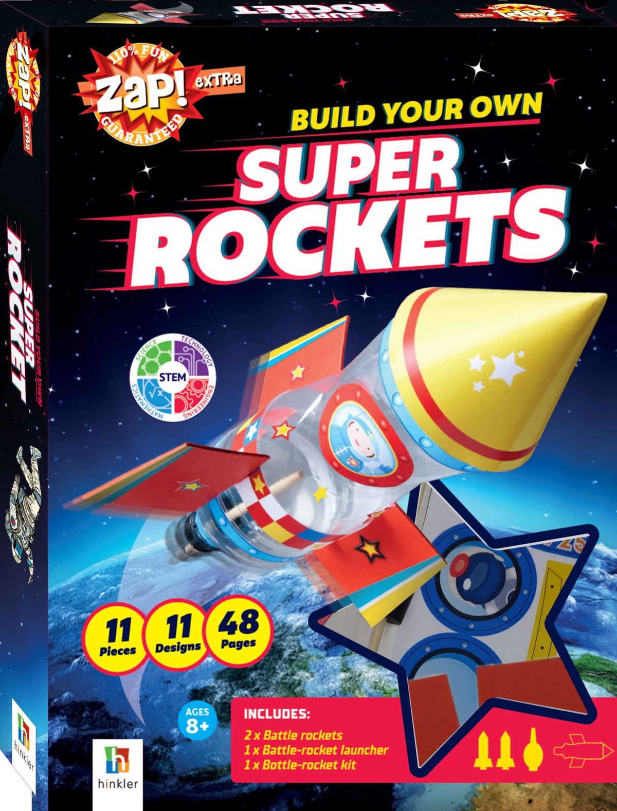 Build-your-own super rockets toy rocket building kit box with star rocket artwork