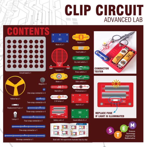 Clip Circuit | Advanced Lab | 180 Electronic Experiments Kit