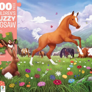 100-Piece Children’s Fuzzy Horsing Around Jigsaw Puzzle