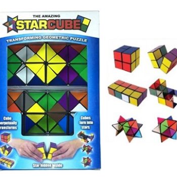 Amazing Star Cube Magic Transforming Geometric Puzzle (2 in 1)