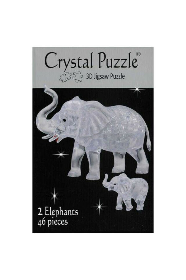 3D Elephant Pair Crystal Puzzle