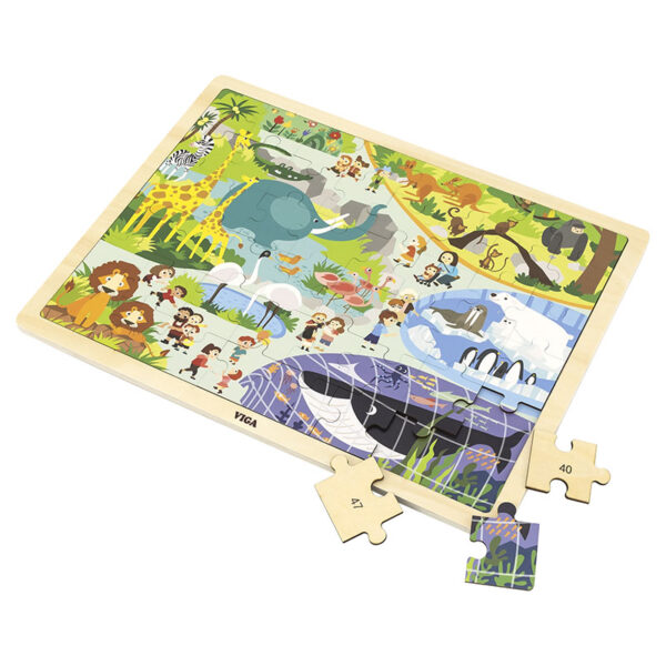 Jigsaw Puzzle - Zoo 48 Pcs -Viga 2