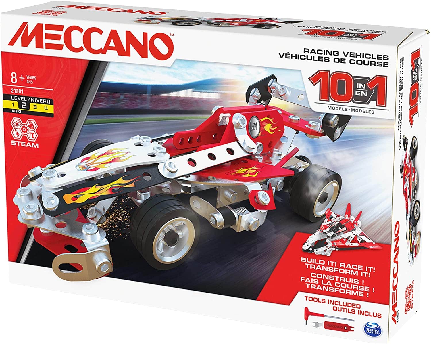 Meccano 10 Model Set - Racing Vehicle | Curiouskidzz