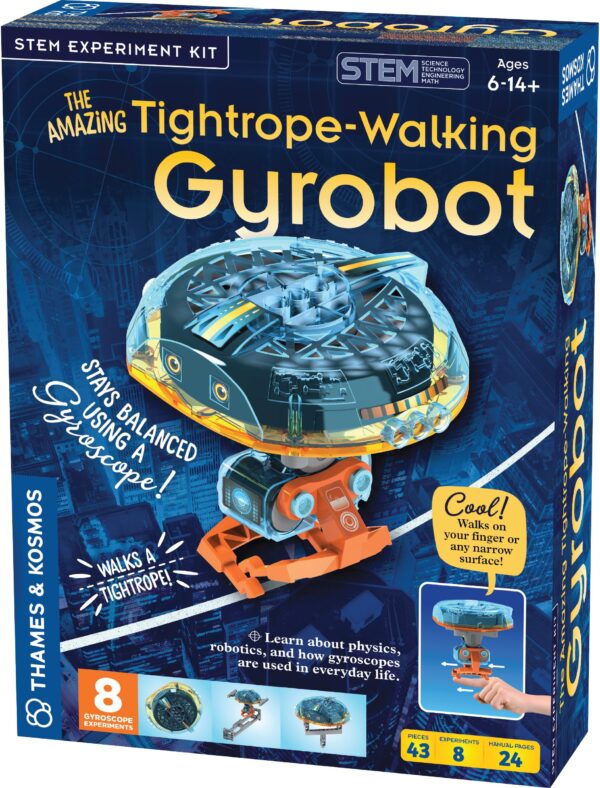 The Amazing Tightrope-Walking Gyrobot STEM Experiment Kit | Build a Robot that Walks on Narrow Surfaces