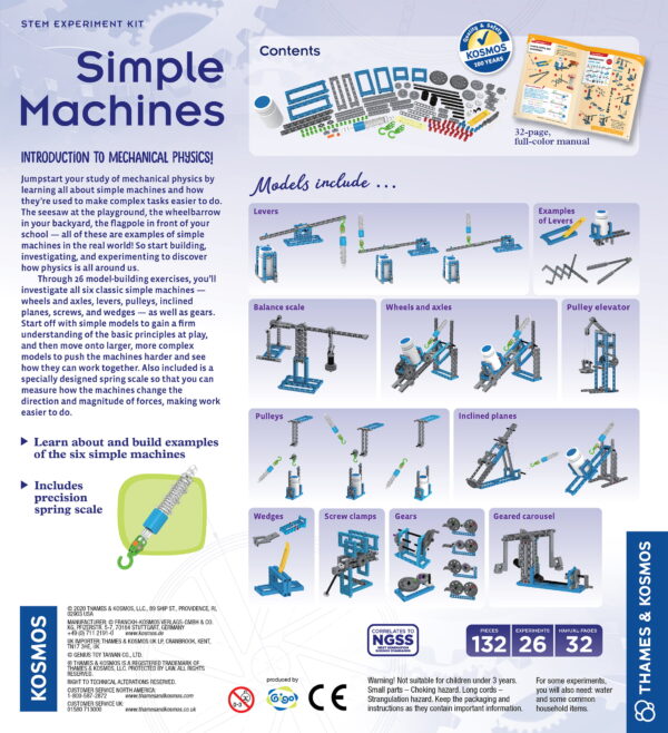 Simple Machines Science Experiment & Model Building Kit – 26 Models