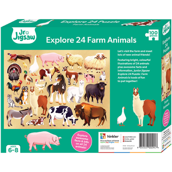 Junior Jigsaw Explore 24: Farm Animals 100 Piece Puzzle