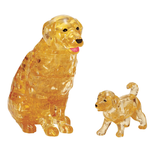 3D Crystal Puzzle – Golden Retriever & Puppy