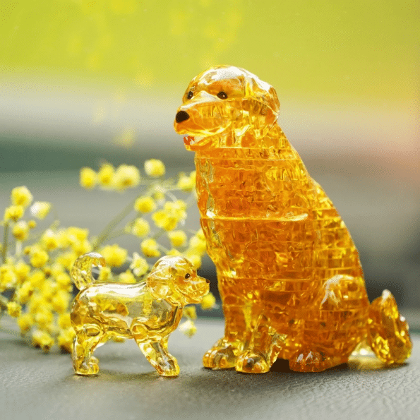 3D Crystal Puzzle – Golden Retriever & Puppy