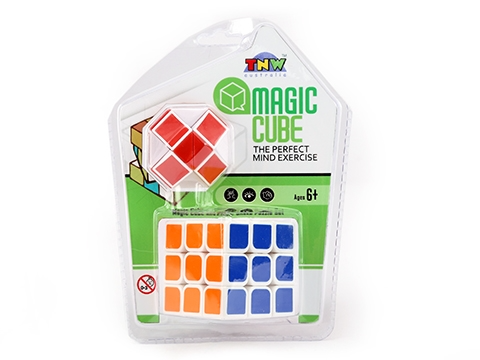Magic Cube Puzzle And Snake Puzzle 2-In-1 (5.5 cm)
