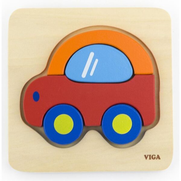 Viga Toys - Mini Block Puzzle - Car | Curiouskidzz