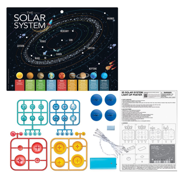 4M KidzLabs : 3D Solar System Light-Up Poster Board