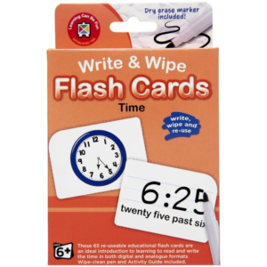 Learning Can Be Fun Write & Wipe Time Flashcards