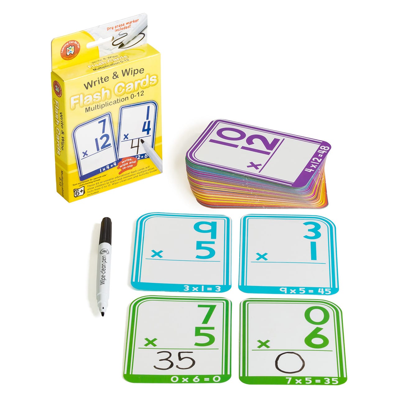 Multiplication 0-12 Flash Cards - Write & Wipe | Curiouskidzz