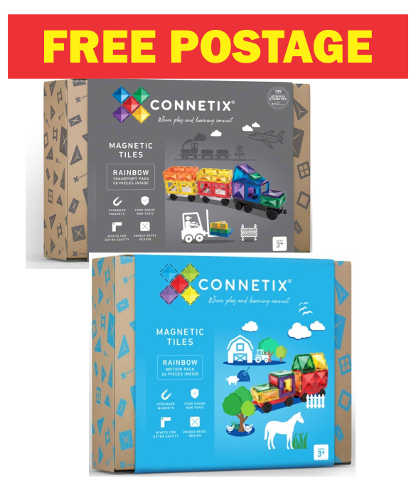 Connetix Magnetic Tiles | Rainbow Mini Pack (24 pcs)