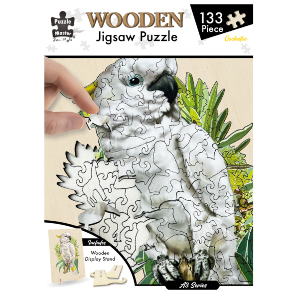 133 Piece Wooden Jigsaw Puzzle, Cockatoo (A3Series)