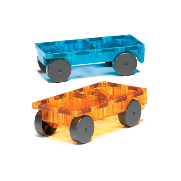 Magna Tiles – Cars – 2 Piece Expansion Set -Blue and Orange