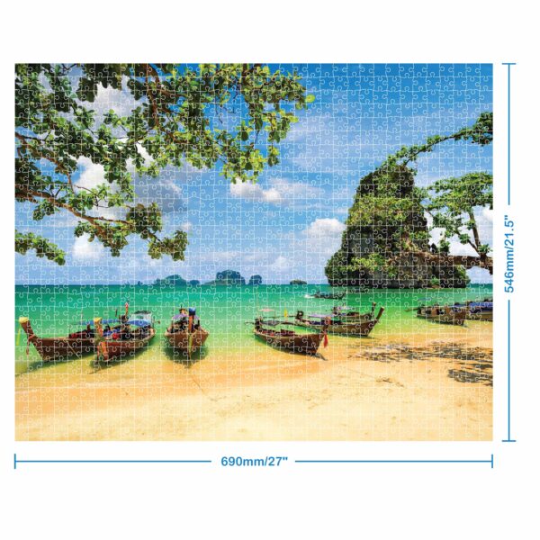 Mindbogglers 1000 Piece Jigsaw Longtail Boats Krabi Thailand 
