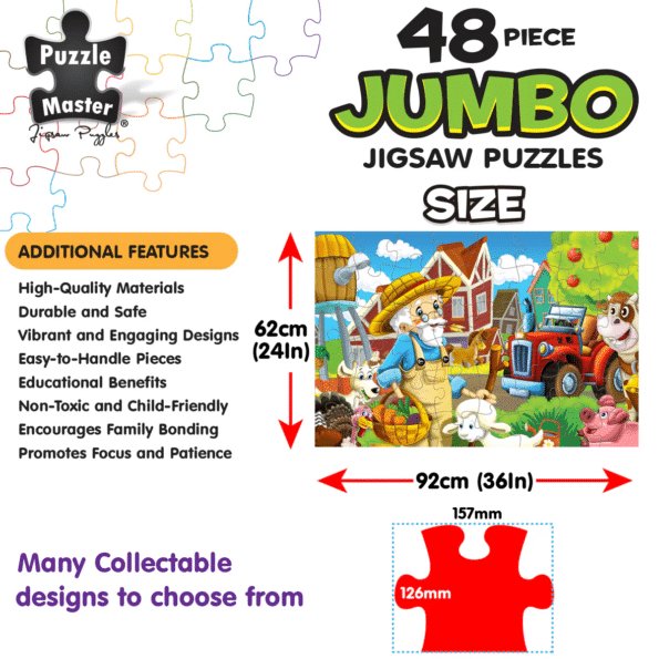 48 Piece Jumbo Puzzles Feeding Time – Puzzle Master